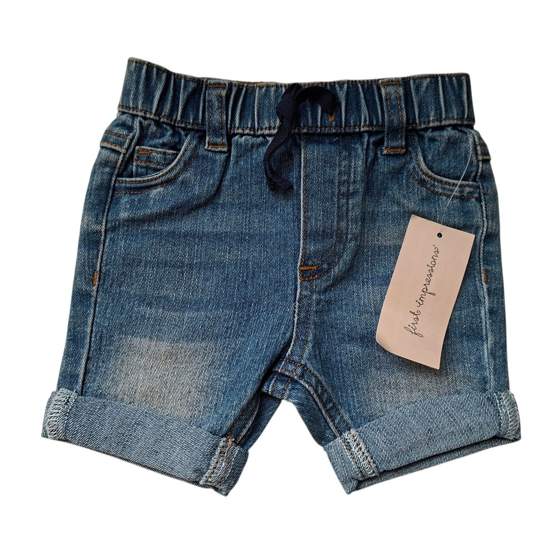 First Impression denim shorts / 3-6 months